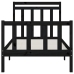 Estructura de cama sin colchón madera de pino negro 100x200 cm