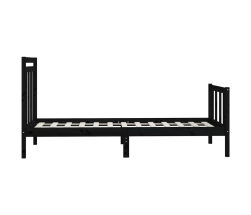 Estructura de cama sin colchón madera de pino negro 100x200 cm