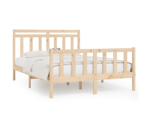 Estructura de cama sin colchón madera de pino maciza 120x200 cm