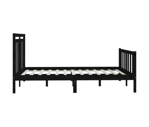 Estructura de cama de madera maciza negra 120x200 cm