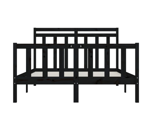 vidaXL Estructura de cama de madera maciza de pino negro 160x200 cm