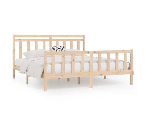 Estructura de cama sin colchón madera maciza de pino 180x200 cm