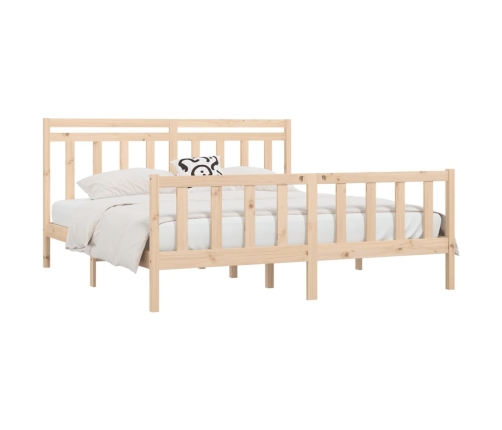 Estructura de cama sin colchón madera maciza de pino 180x200 cm