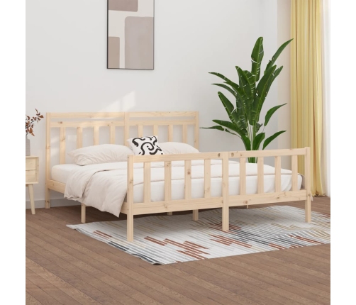 Estructura de cama sin colchón madera maciza de pino 180x200 cm