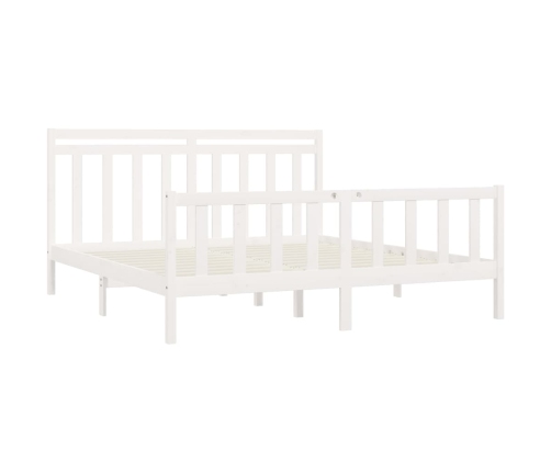 Estructura de cama madera maciza blanco Super King 180x200 cm