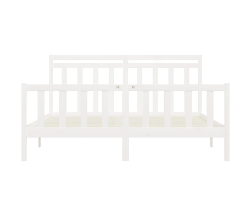 Estructura de cama madera maciza blanco Super King 180x200 cm