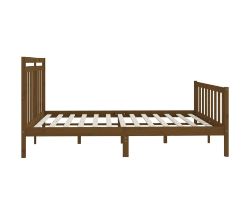 Estructura cama sin colchón madera pino marrón miel 200x200 cm