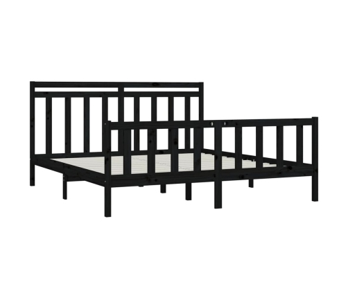 Estructura de cama sin colchón madera de pino negro 200x200 cm