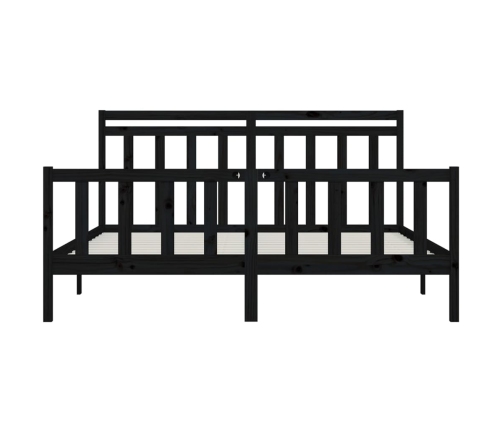 Estructura de cama sin colchón madera de pino negro 200x200 cm