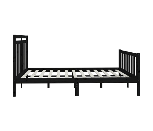 Estructura de cama sin colchón madera de pino negro 200x200 cm