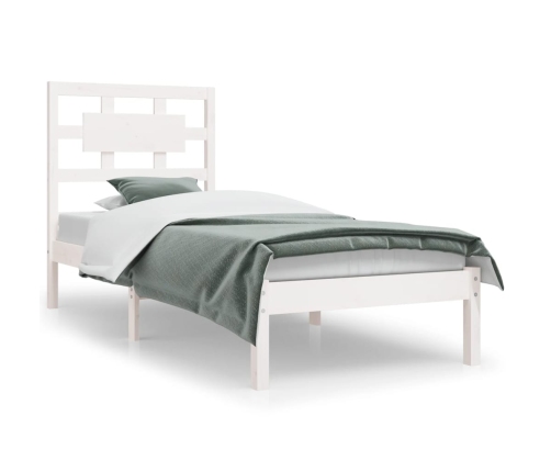 vidaXL Estructura de cama madera maciza de pino blanco 100x200 cm