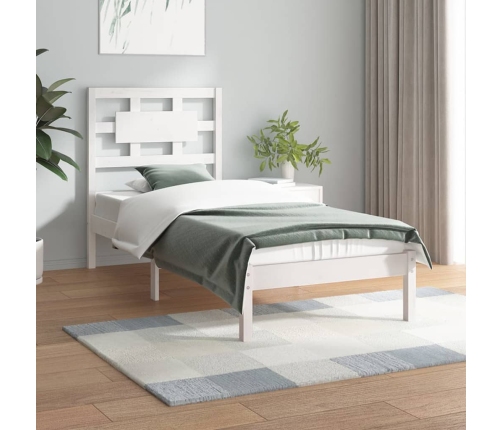 vidaXL Estructura de cama madera maciza de pino blanco 100x200 cm