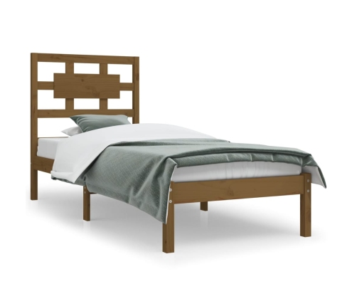 vidaXL Estructura de cama madera maciza de pino marrón miel 100x200 cm