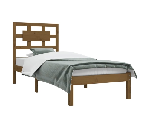 vidaXL Estructura de cama madera maciza de pino marrón miel 100x200 cm