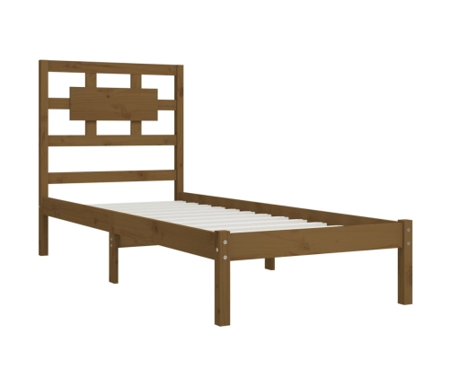 vidaXL Estructura de cama madera maciza de pino marrón miel 100x200 cm