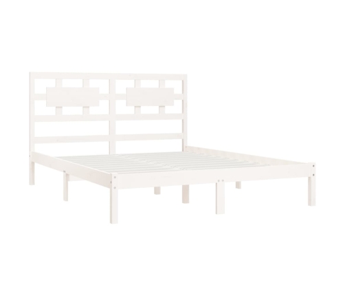 Estructura de cama sin colchón madera de pino blanca 140x200 cm