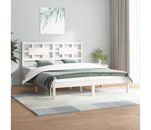 Estructura de cama sin colchón madera de pino blanca 140x200 cm