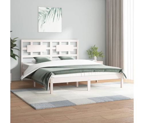 Estructura de cama sin colchón madera de pino blanca 150x200 cm