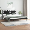 vidaXL Estructura de cama de madera maciza de pino negra 160x200 cm