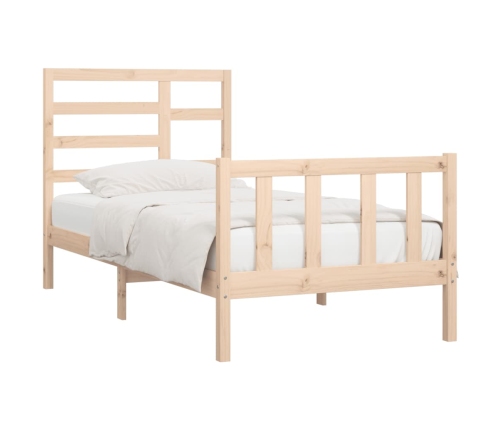 Estructura de cama sin colchón madera maciza de pino 90x200 cm