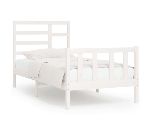 Estructura de cama sin colchón madera de pino blanca 90x200 cm