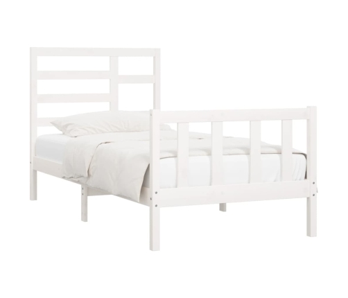 Estructura de cama sin colchón madera de pino blanca 90x200 cm