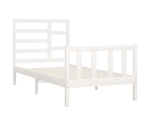 Estructura de cama sin colchón madera de pino blanca 90x200 cm