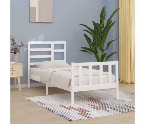 Estructura de cama sin colchón madera de pino blanca 90x200 cm