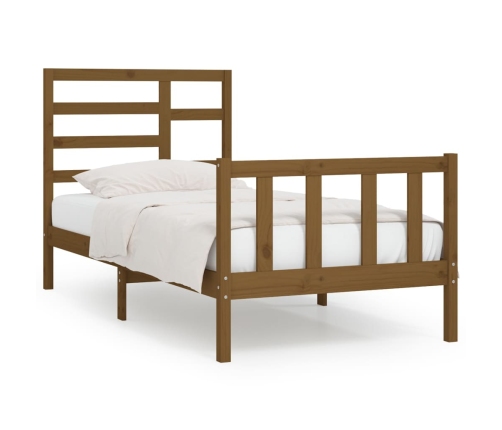 vidaXL Estructura de cama madera maciza de pino marrón miel 90x200 cm