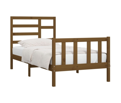 vidaXL Estructura de cama madera maciza de pino marrón miel 90x200 cm