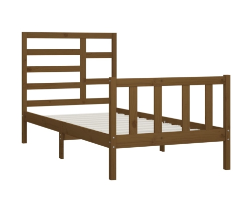 vidaXL Estructura de cama madera maciza de pino marrón miel 90x200 cm