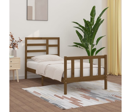 vidaXL Estructura de cama madera maciza de pino marrón miel 90x200 cm