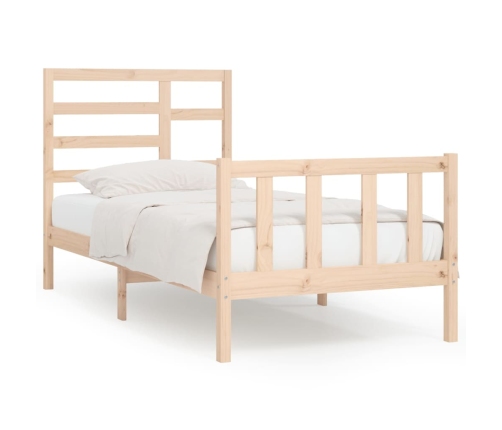 Estructura de cama sin colchón madera maciza de pino 100x200 cm