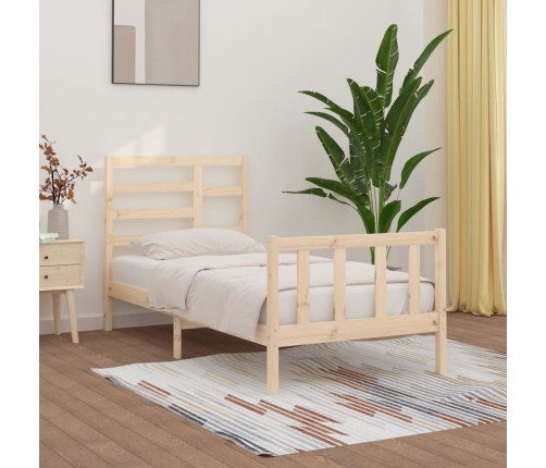 Estructura de cama sin colchón madera maciza de pino 100x200 cm