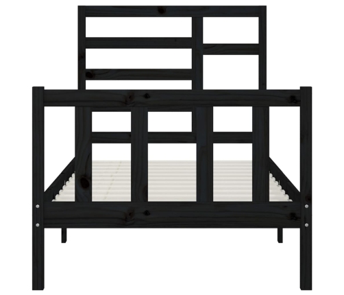 Estructura de cama madera maciza de pino negro 100x200 cm