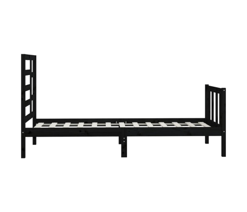 Estructura de cama madera maciza de pino negro 100x200 cm