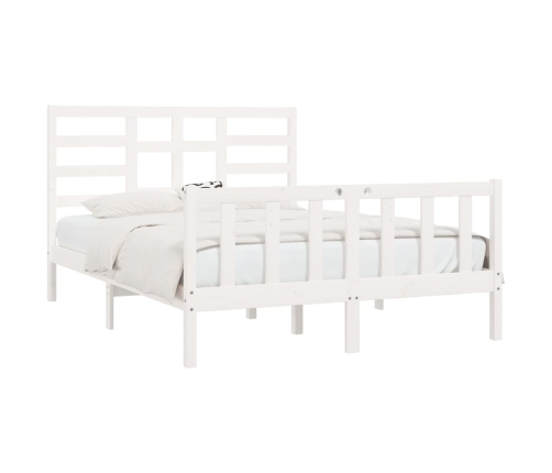 Estructura de cama sin colchón madera de pino blanca 140x200 cm