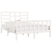 Estructura de cama sin colchón madera de pino blanca 140x200 cm