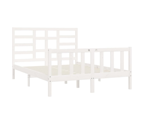 Estructura de cama sin colchón madera de pino blanca 140x200 cm