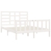 Estructura de cama sin colchón madera de pino blanca 140x200 cm