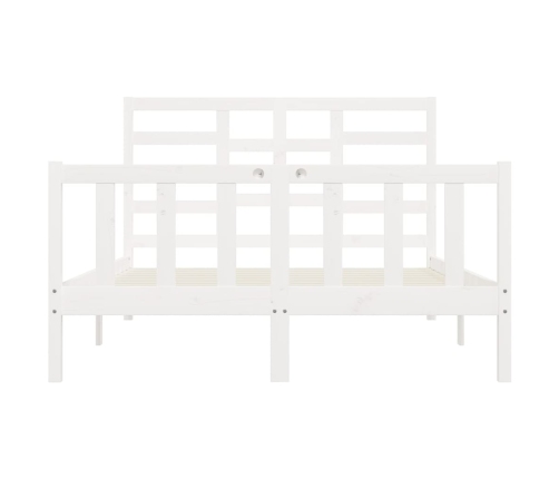 Estructura de cama sin colchón madera de pino blanca 140x200 cm