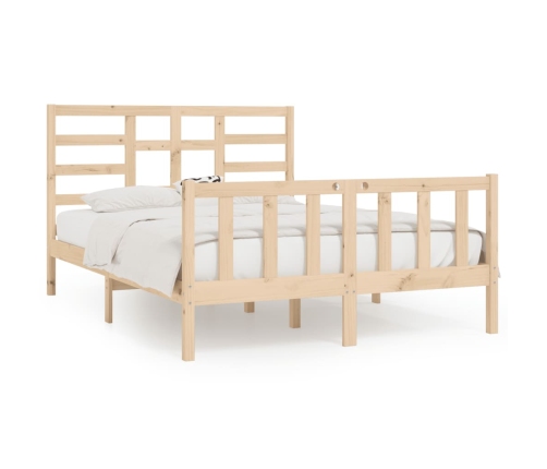 Estructura de cama madera maciza 150x200 cm