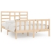 Estructura de cama madera maciza 150x200 cm