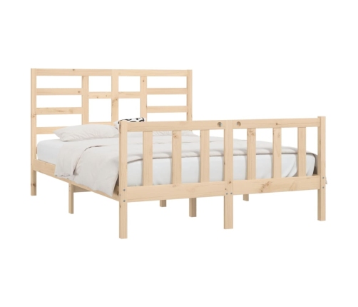 Estructura de cama madera maciza 150x200 cm