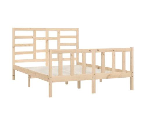 Estructura de cama madera maciza 150x200 cm