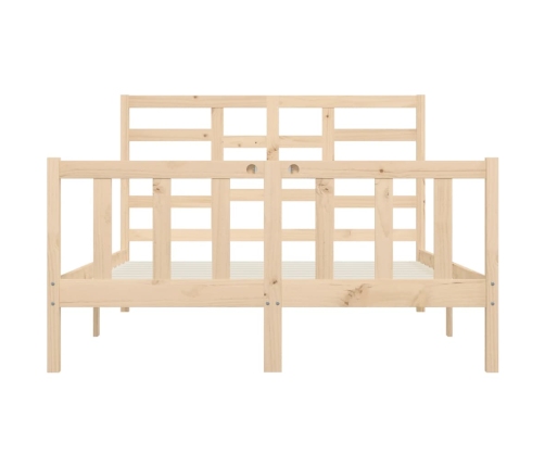 Estructura de cama madera maciza 150x200 cm