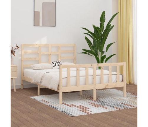 Estructura de cama madera maciza 150x200 cm