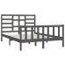 Estructura de cama madera maciza gris King Size 150x200 cm