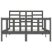 Estructura de cama madera maciza gris King Size 150x200 cm