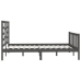 Estructura de cama madera maciza gris King Size 150x200 cm